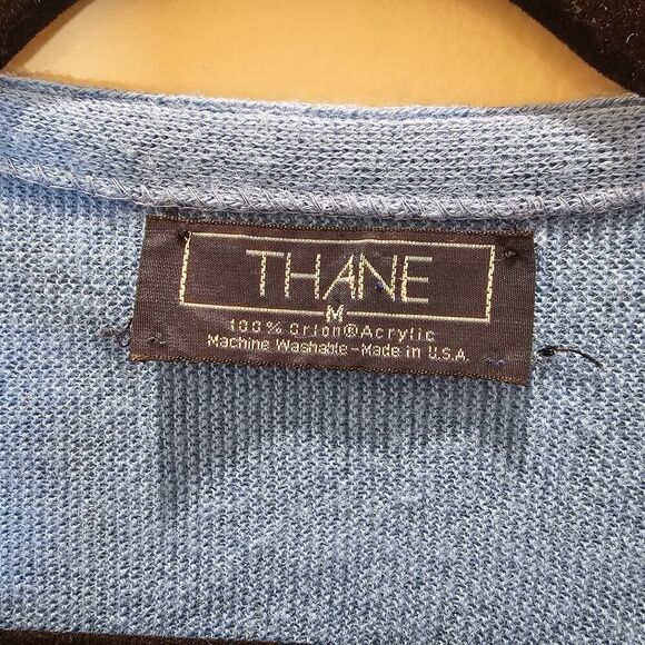 Thane Vintage Blue Men's Cardigan Sweater Size M - Picture 2 of 4